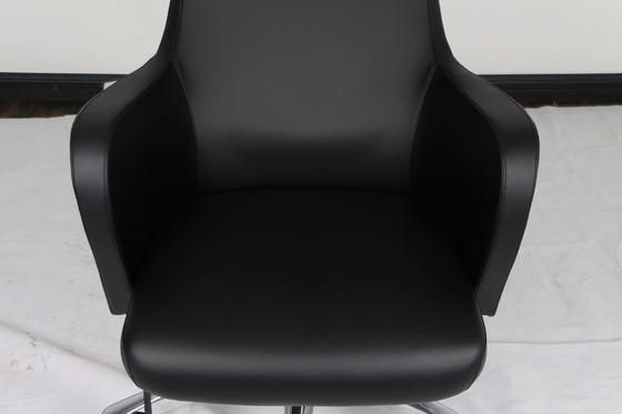 Adjustable Ergonomic Office Leather Chair 60mm PU Caster SGS